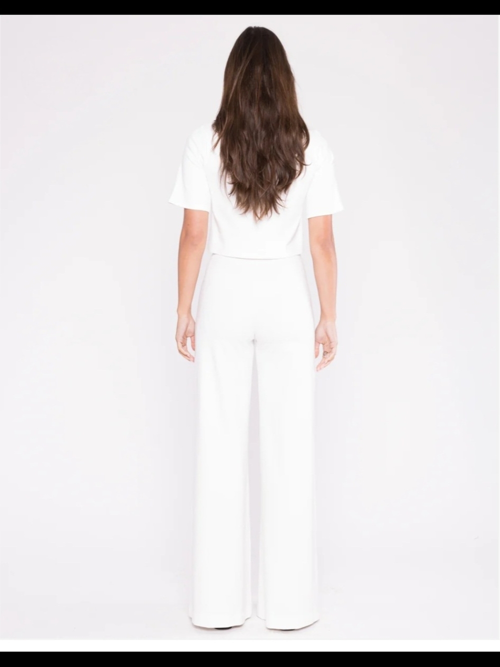Ripley Rader Off-White Ponte Knit Long Wide Leg Pant - Picture 2 of 16